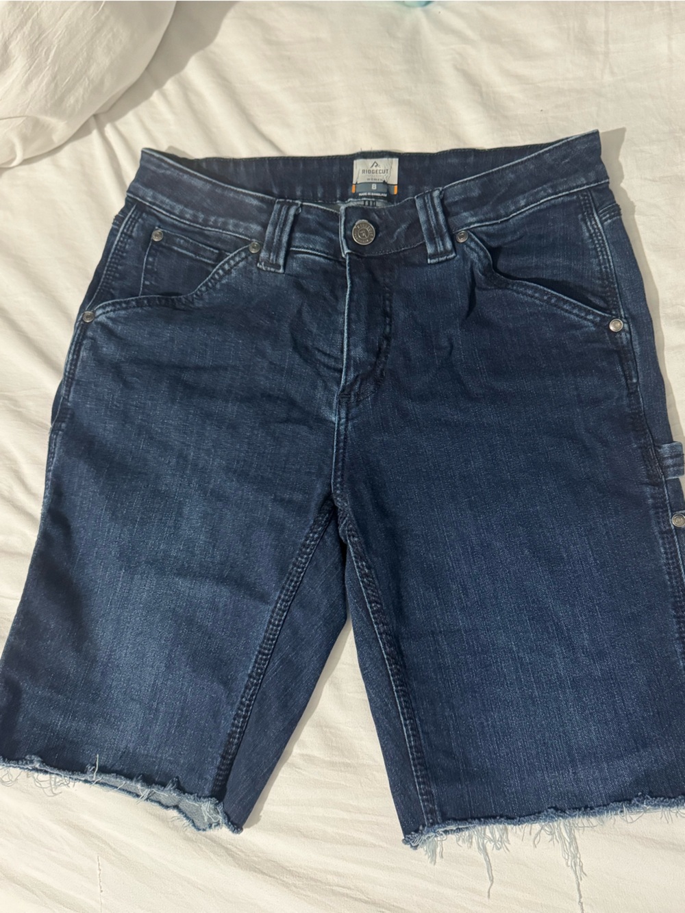 Dark Blue Women's Raw Hem Jeans